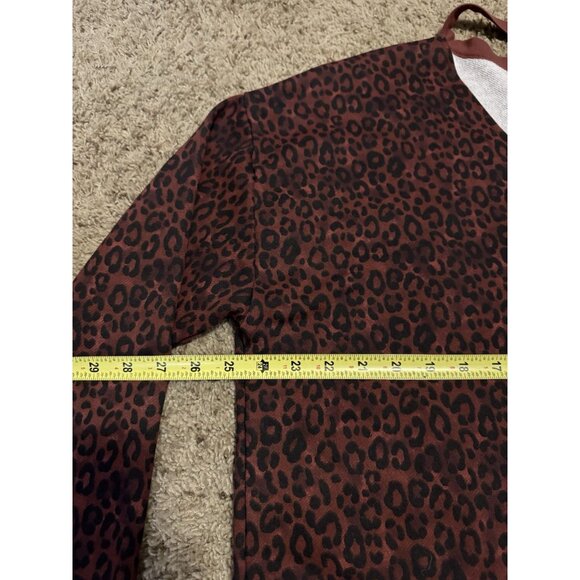 VICTORIA’S SECRET SPORT Brown Leopard Sweatshirt Oversized Yoga Walking Prep L - Picture 7 of 8